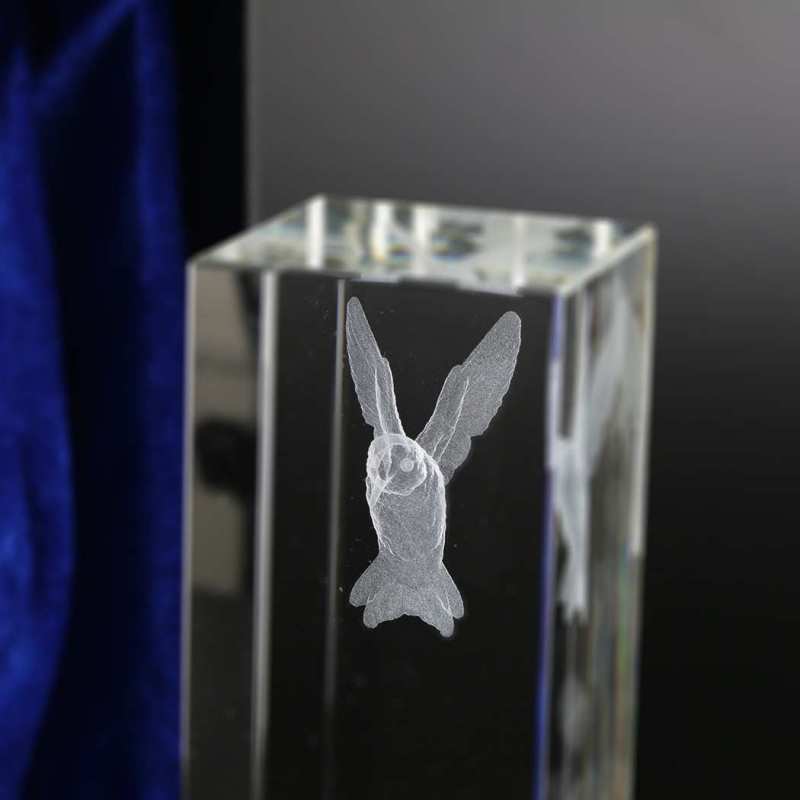 3D-Innengravur in einem Cubix aus Kristallglas