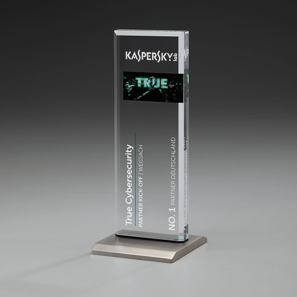 Silver Ground Acrylglas Award mit Aluminiumsockel