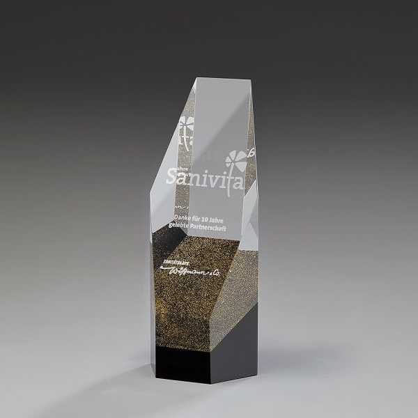 Aria Award - Kristallglas mit Glitzerelementen in Gold