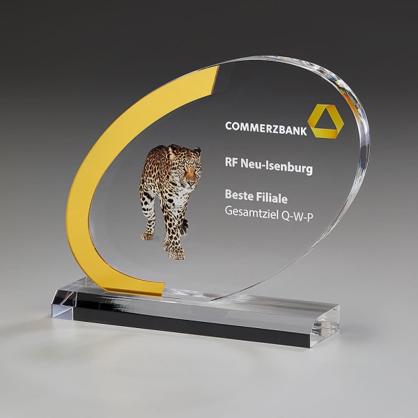 Dynamic Award mit goldenem Acrylglas