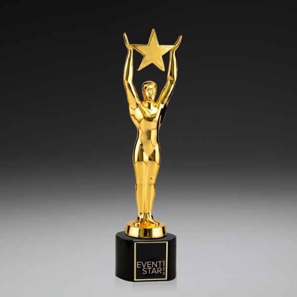 Star Achievement Award Black Crystal goldfarbig