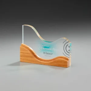 Wooden Wave Kristallglas Welle aus Holz
