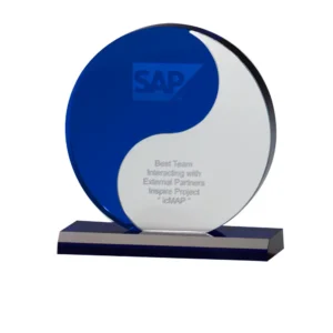 Ying Yang blauer Acrylglas Award