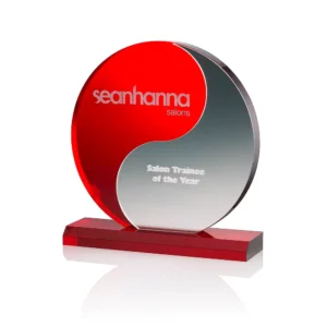 Fire Circle Award roter Acrylglas Pokal