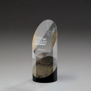 Encore Kristallglas Award mit goldenen Glitzerelementen