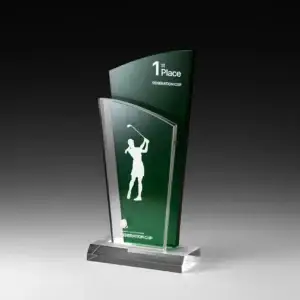 Emerald Twin Award - grüner Acrylpokal