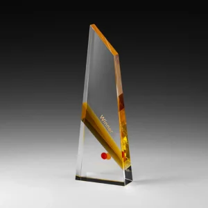 Amber Comet Award - klares und oranges Kristallglas