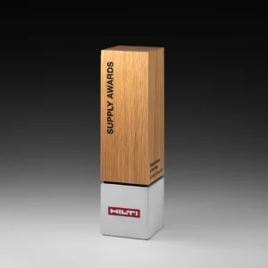 Foundation Monolith Award: Imposanter Eichenholz Cubix mit Sandstein